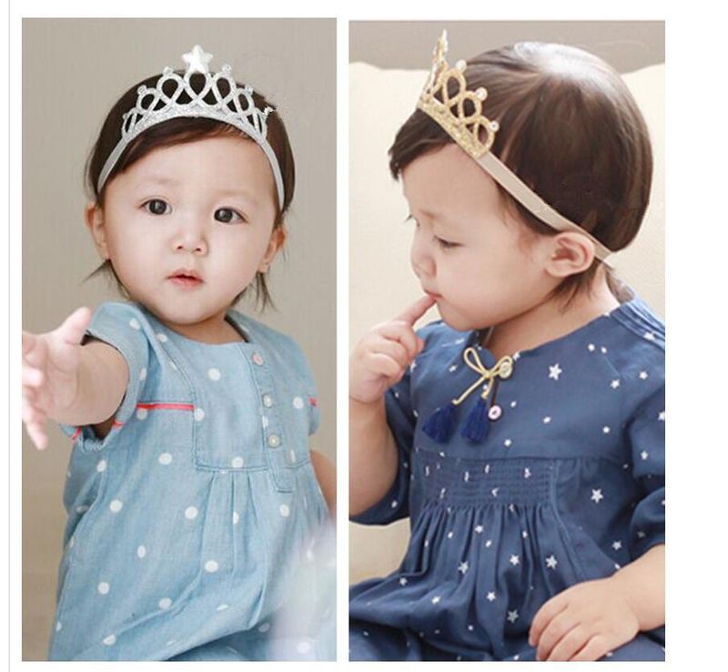 Versione coreana, Neonati e bambini piccoli, Fasce per neonati, Copricapi, Accessori per capelli per servizio fotografico di 100 giorni per bambini di un anno, Graziosi accessori per capelli a forma di corona_voghion.com