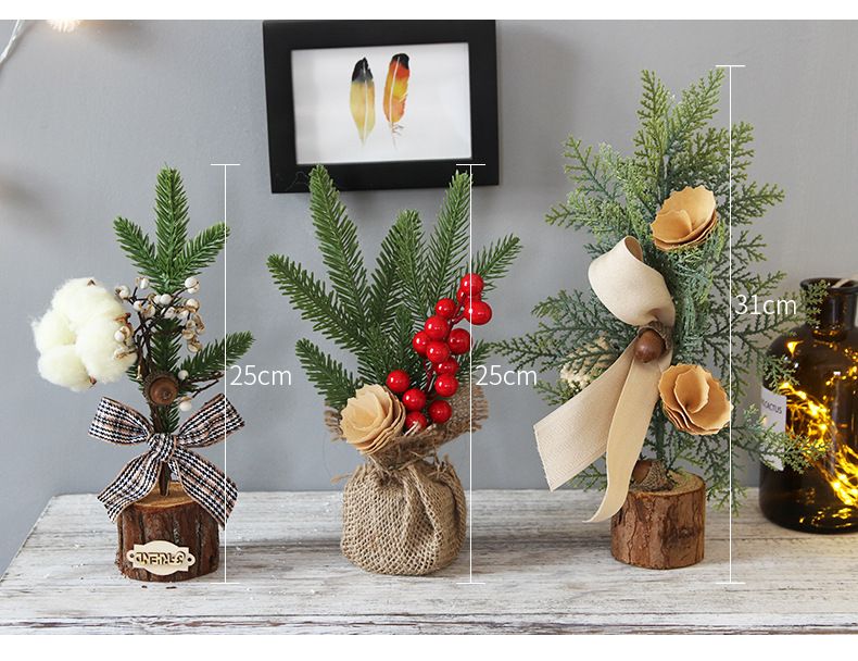 Weihnachten 25CM Dekorationen Kleine Baum Ornamente Fenster Display Desktop Dekorationen Mini Baum Topf_voghion.com