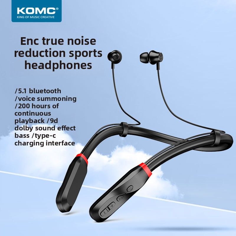 Cuffie stereo sportive wireless con archetto Bluetooth da collo, in-ear, da appendere al collo, all'ingrosso, per lo streaming in diretta di corsa_voghion.com