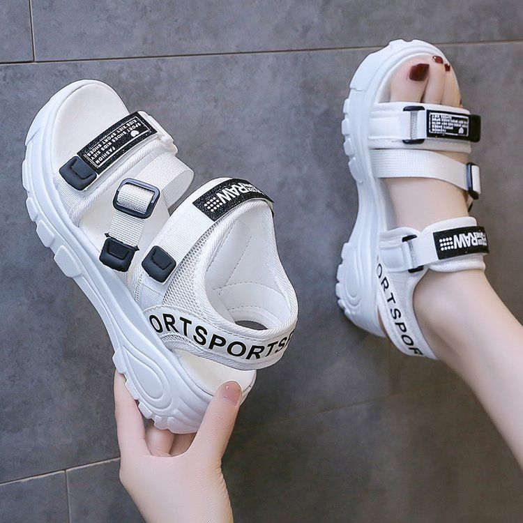 Leisure Beach 's Shoes 2025 Summer New Sponge Cake Thick Soled With A Single Strap And Open Toe Sports Sandals For_voghion.com