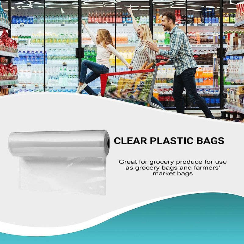 Pack of 2000 Food Utility Bags on Rolls 6.5 x 8. Twist Ties. 0.6 mil LLDPE Flat Bags 6 1/2 x 8. Plastic Bags on Roll for Storing and Transporting. Ide_voghion.com