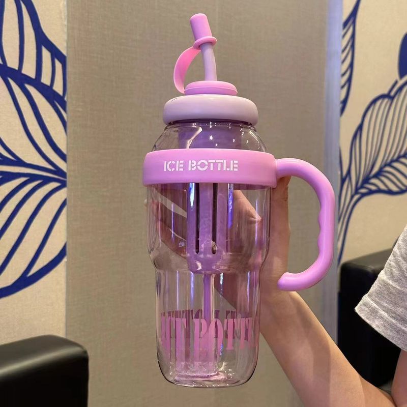 1350ML New Big Size Summer Handle Plastic Cute Large Capacity Ice Straw Outdoor Cup_voghion.com