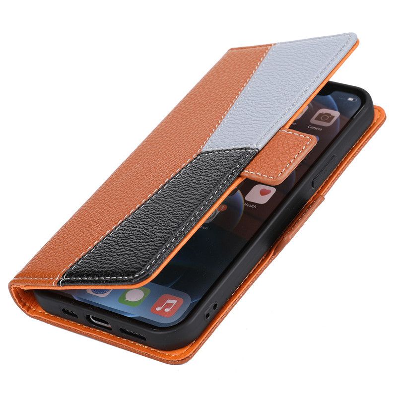 Litchi Pattern Splicing Leather Suitable For Iphone 16141315 ProMax Phone S25S24S23 Protective Case SE4_voghion.com