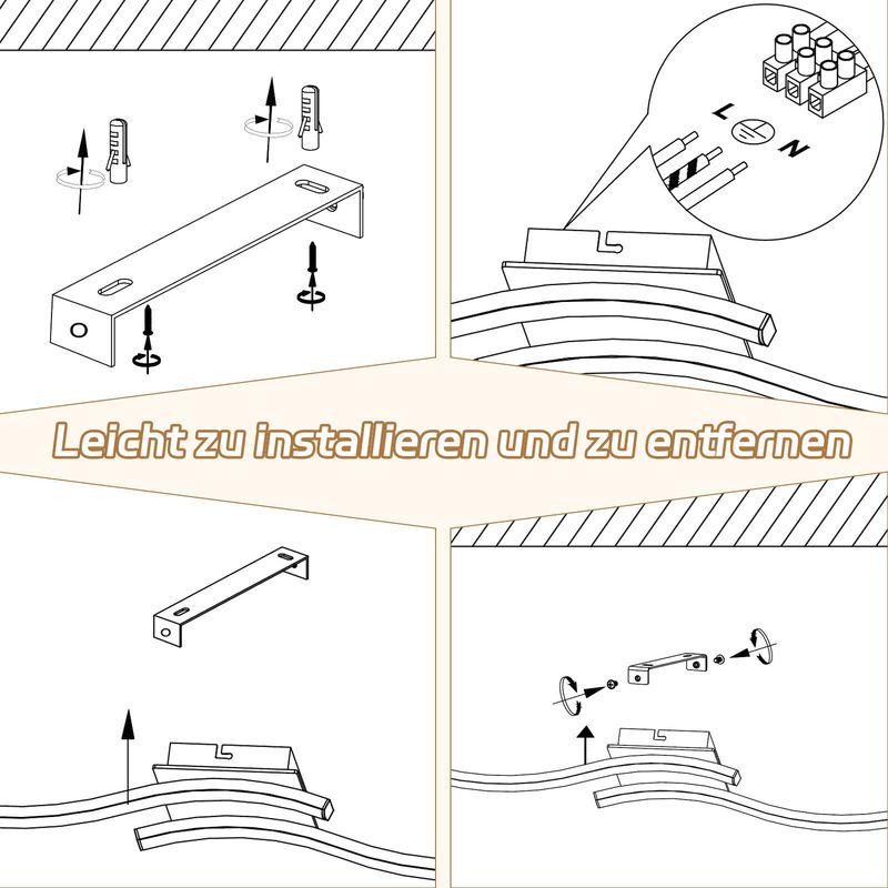 Glitzerlife Deckenlampe LED Deckenleuchte Küche - 12W Holz 3000K Warmweiß Modern Design Schlafzimmerlampe Schwarz Metall Küchenlampe_voghion.com