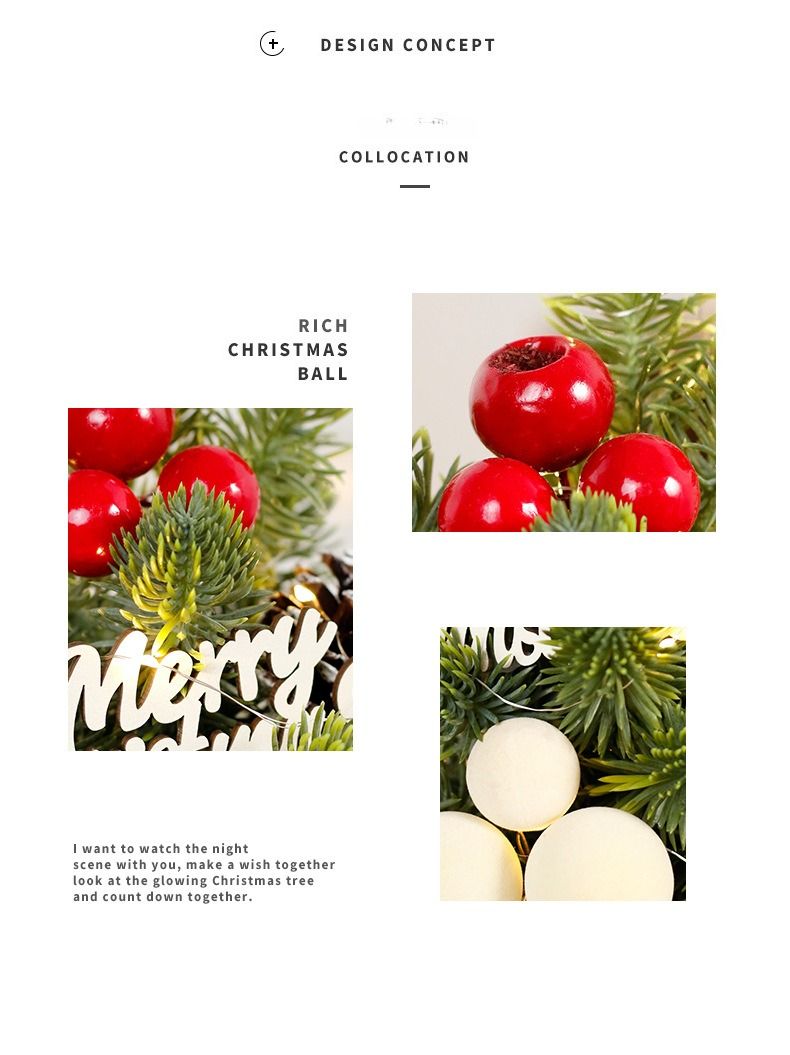 Christmas Decorations INS Nordic Style Led Pine Cones Nobelson Mini Christmas Tree, Tabletop Ornaments_voghion.com