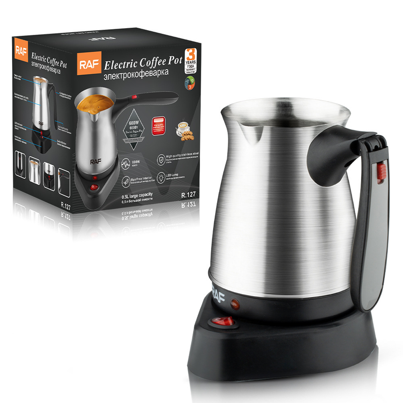 RAF European cross-border Türkiye pot with handle Stainless steel electric coffee maker Hot kettle 500ml_voghion.com