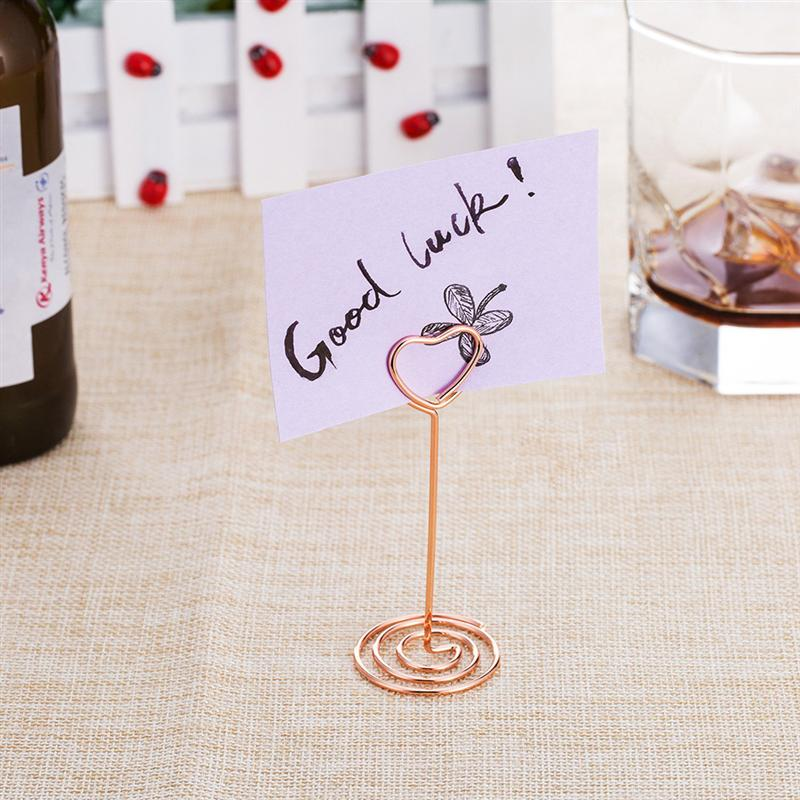 12 gold heart-shaped photo holders Table number holder Position card paper menu holder for wedding party decoration or office_voghion.com