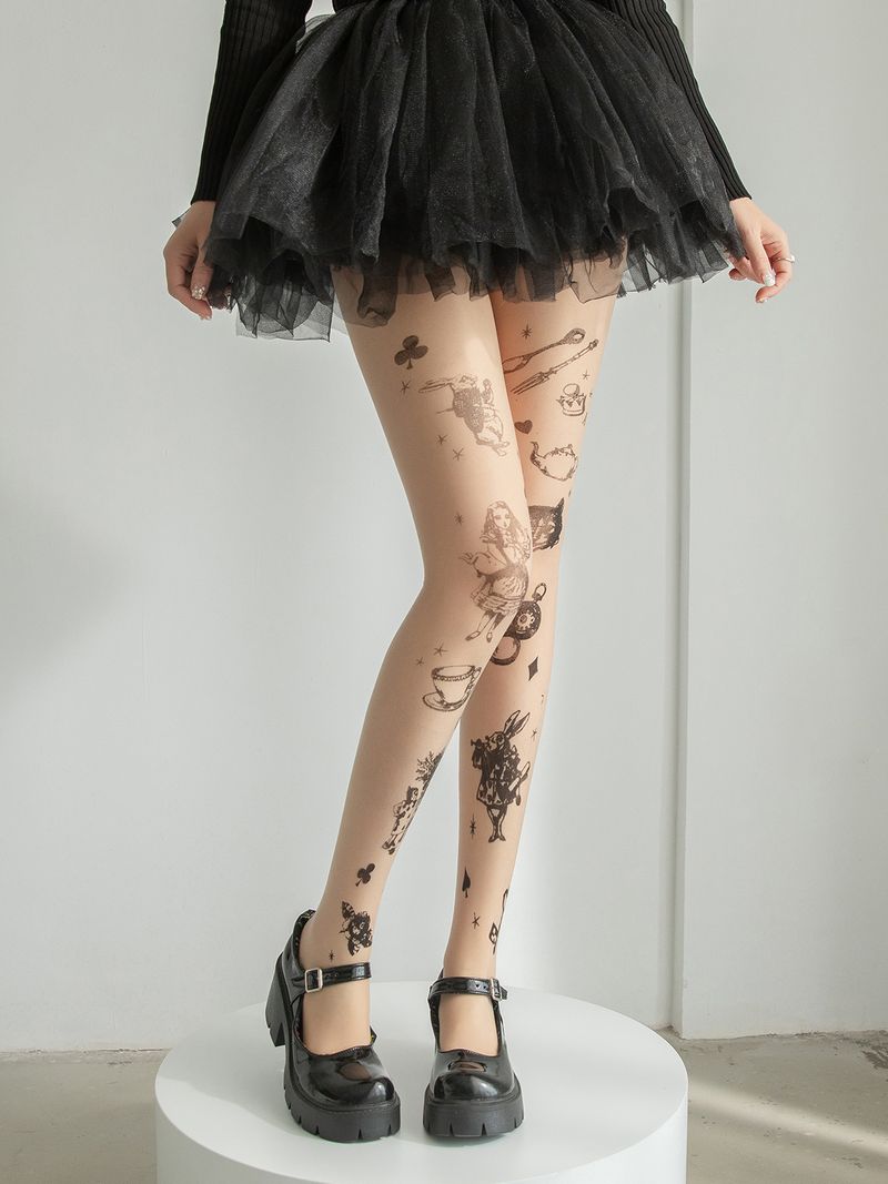 Unisex ekologiškos tamprės vaikams su „Lolita Tattoo“ pėdkelnių raštu_voghion.com