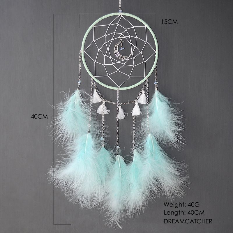 Kreativer Home Moonlight Traumfänger-Anhänger, einfacher handgemachter Traumfänger, Windspiel-Anhänger, Dekoration, DIY-Materialpaket_voghion.com