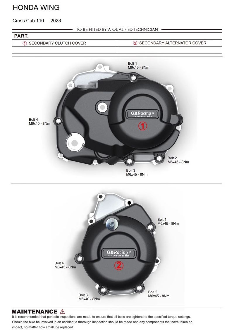 Motorcycle Engine Cover Sets For Cross Cub 110 CC110 2023 2024 Bonnet Protector Engine Cover_voghion.com
