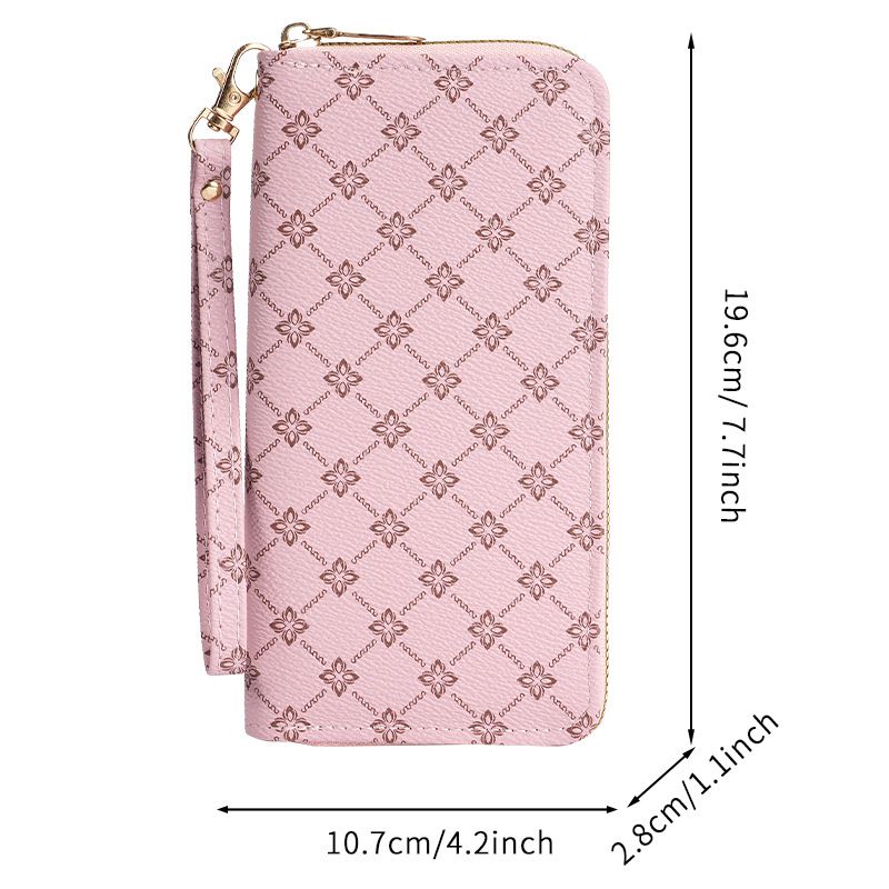 Women's Bags New Style Niche Printed Small Fragrance Style Long Large Capacity Multifunctional Wallet Clutch Bag_voghion.com