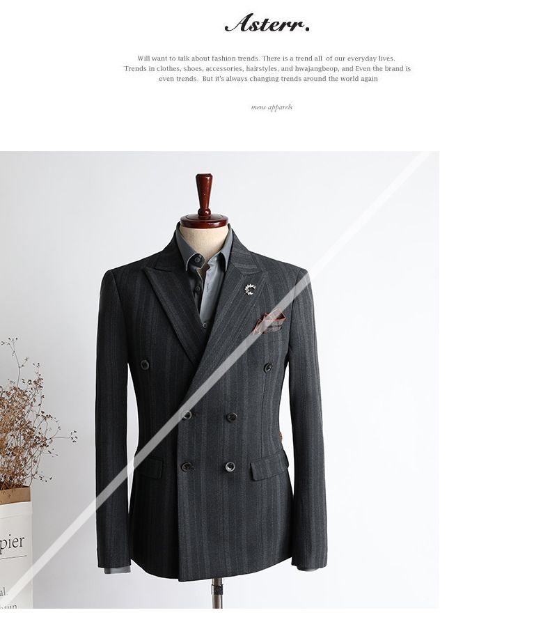 Costum bărbătesc cu două rânduri de nasturi, costum de mire, costum de mire, sacou_voghion.com