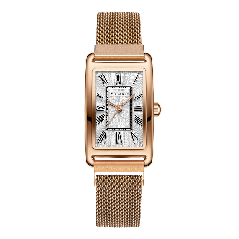 Fashionable new magnet strap with Roman scale fashion square OL style women's quartz watch_voghion.com