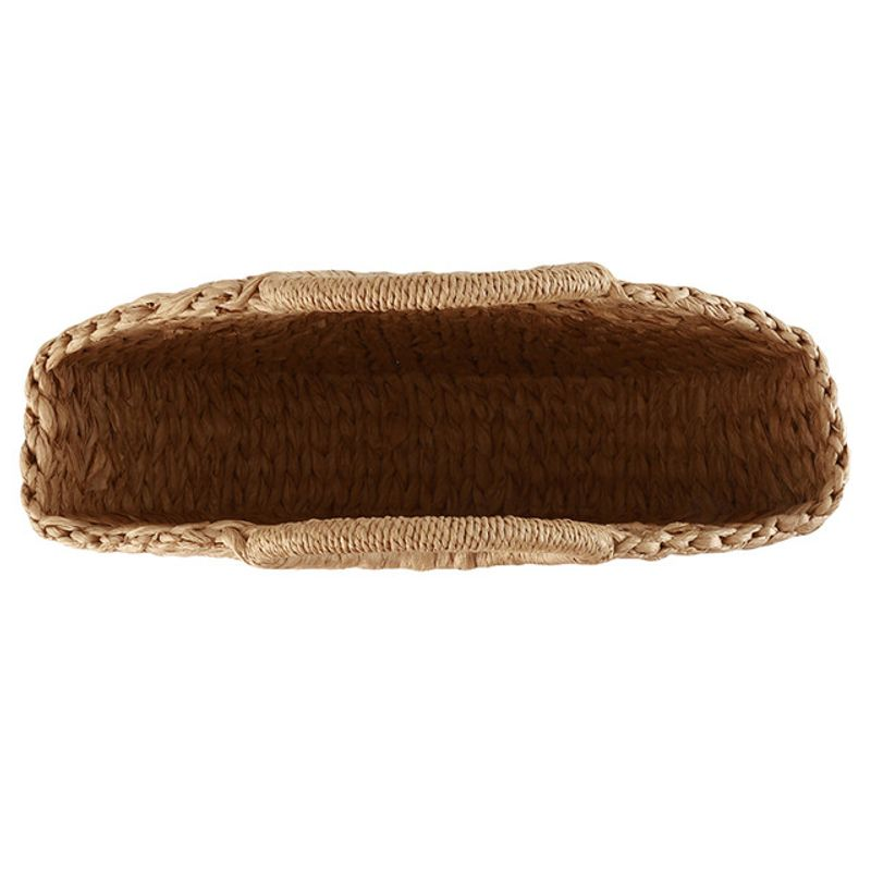 Borsa a mano da donna Borsa semicircolare intrecciata in vimini di vimini di grande capacità Borsa da viaggio casual da donna di grande capacità Bolsos di moda_voghion.com