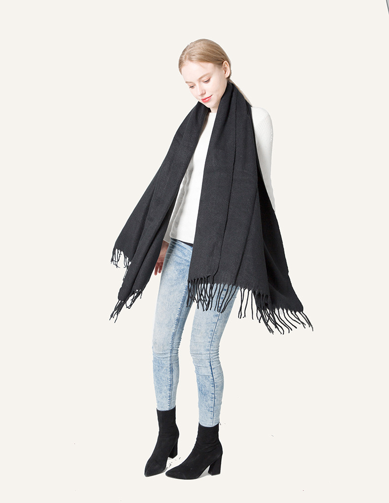 Women's Scarves imitation cashmere solid color scarf men and women couples solid color scarf shawl _voghion.com
