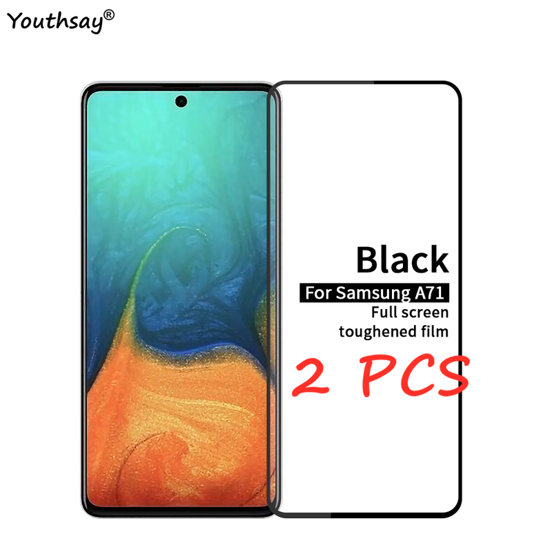 2 STÜCKE Für Samsung Galaxy A71 Glasbildschirm Vollkleber Schutzfolie Für Samsung Galaxy A71 Gehärtetes Glas für Samsung A71_voghion.com