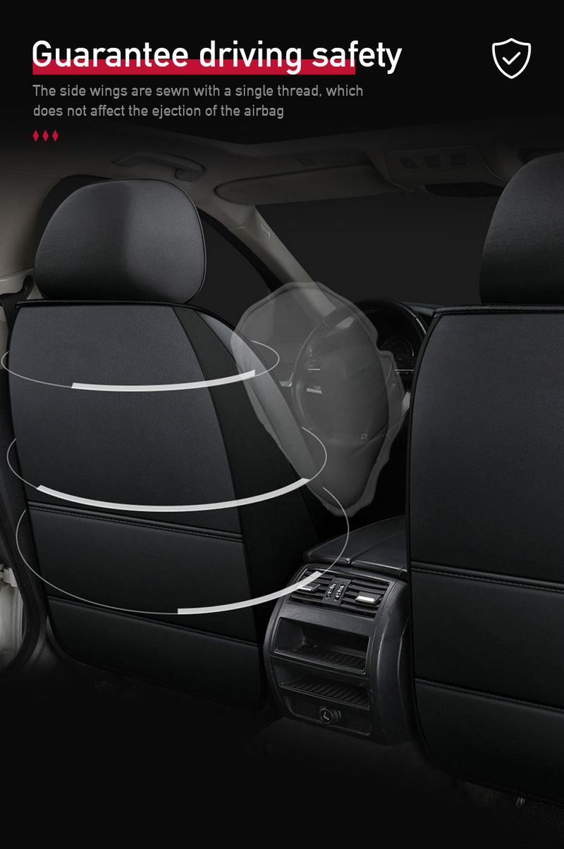 Universal Covers PU Leather Car Seat Cushions Four Seasons Breathable Mats Front/Back Seats Protective Pads Auto Goods_voghion.com
