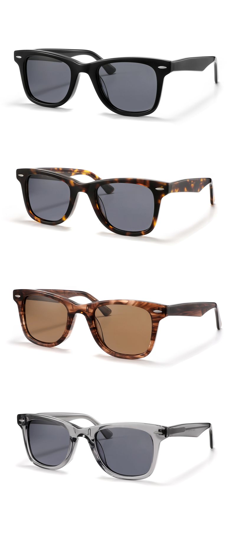 Luksuzna trendovska modna UV400 dizajnerska po meri polarizirana acetatna očala TAC Len sončna očala za ženske in moške_voghion.com