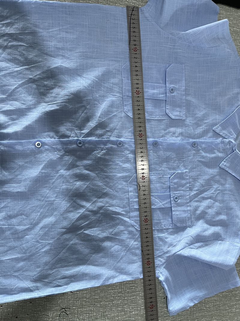 Camicia casual da vacanza a maniche corte in cotone e lino con doppia tasca da uomo, 7 colori_voghion.com