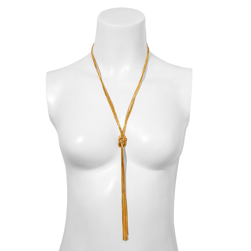 Dames sieraden hiphop metalen wind snake bone chain ketting trend geometrisch lang geweven sleutelbeen ketting_voghion.com
