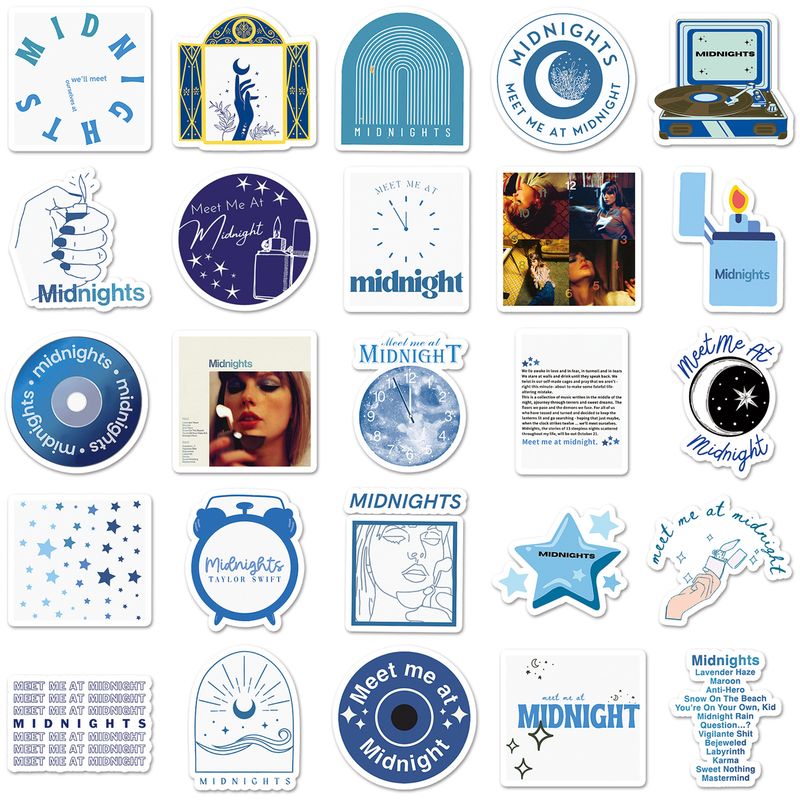 50 Taylor midnight trendy personality creative stickers waterproof graffiti stickers skateboard computer tablet decoration_voghion.com
