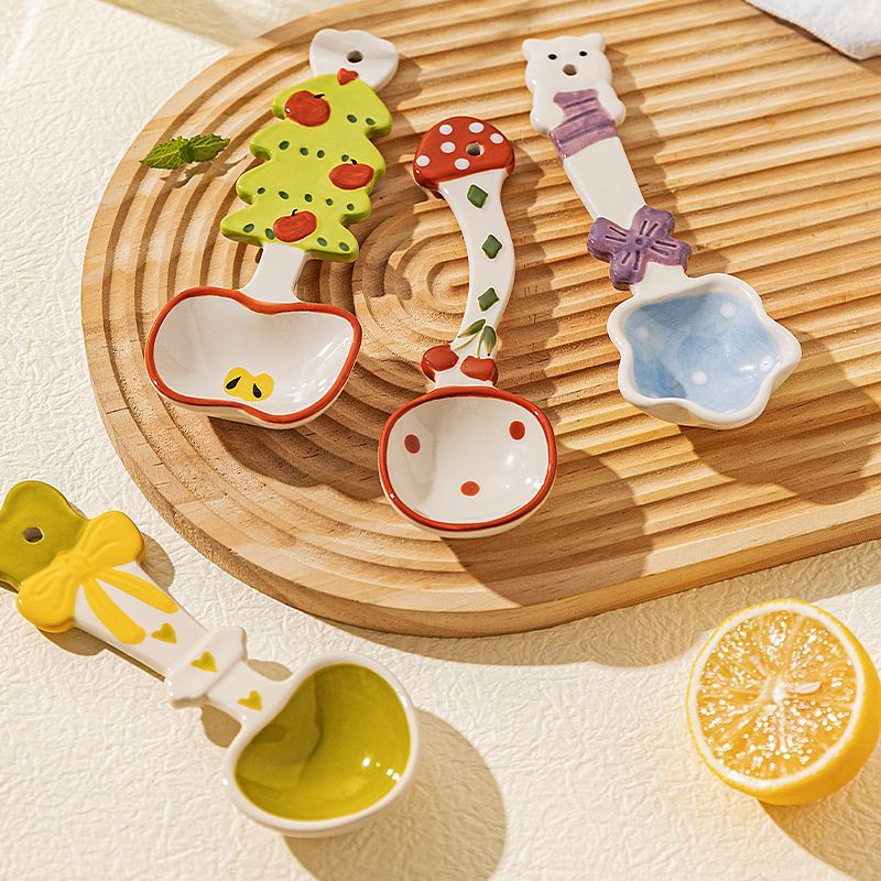 Exquisite Ceramic Small Cute Household High-Value Beautiful Soup Ladle Rice Spoon Glaze Underglaze Color_voghion.com