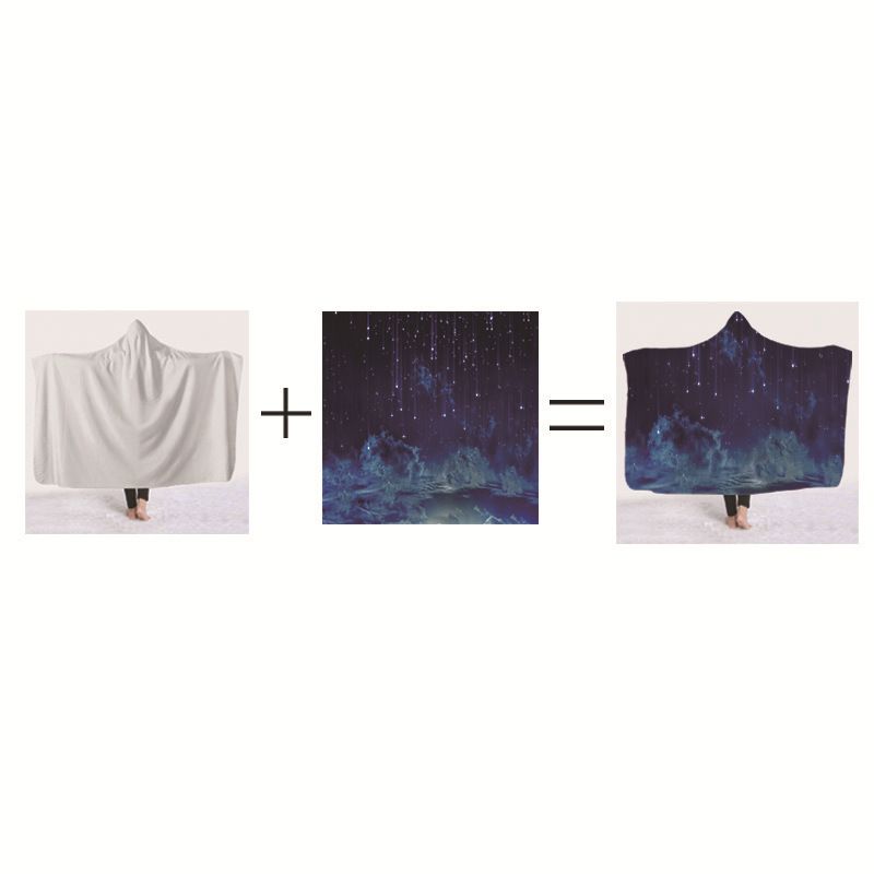 Flame Football Flannel Blanket Hooded Blanket Cape Blanket_voghion.com