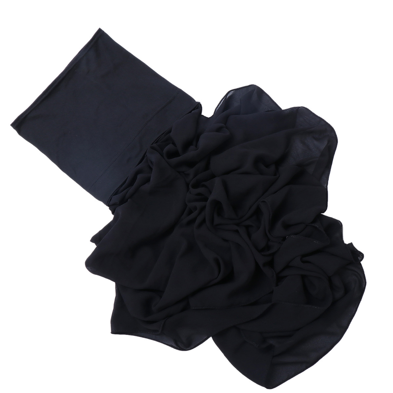 Women's Hats selling chiffon turban hat set monochrome pearl chiffon hat scarf set_voghion.com