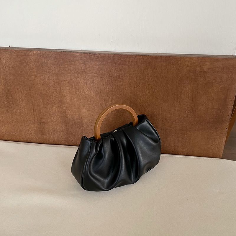 Borsa a tracolla mini Instagram con manico in legno plissettato a forma di nuvola portatile di design di nicchia, 2024, nuova marea_voghion.com