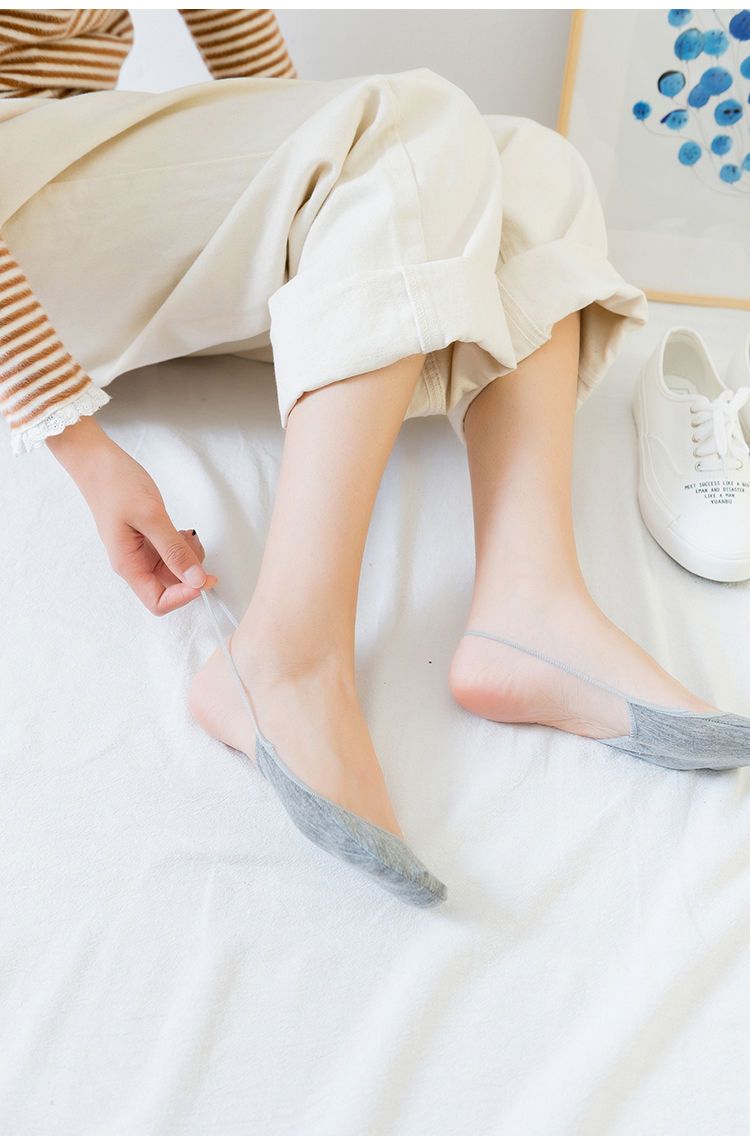 Calzini invisibili da donna con tacco alto, mezza palma, bocca bassa, tinta unita, senza tacco, estivi, in cotone sottile, colore della pelle, calzini da barca_voghion.com