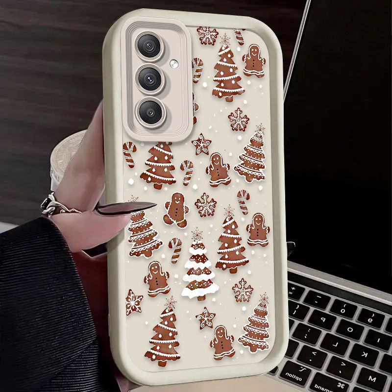 Carcasă grafică cu brad de Crăciun și om de zăpadă pentru Samsung Galaxy A35 A55 A15 A25 A16 A06 A05 A05S A24 A13 A23 A12 A22 A32 A52 A71 A51 4G_voghion.com