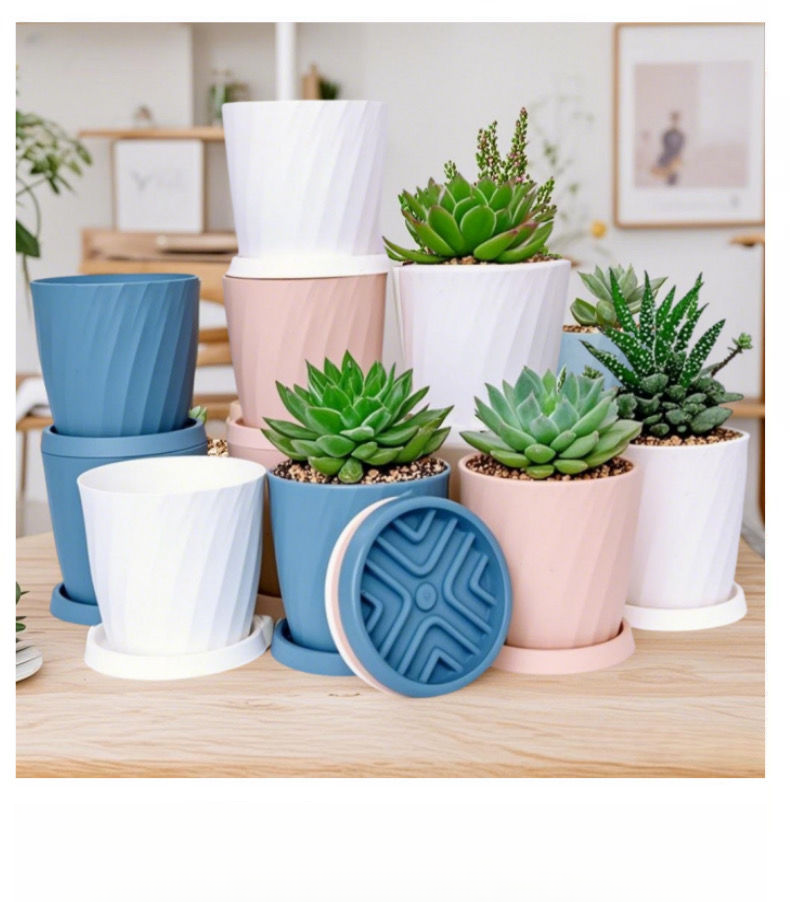 Pianta grassa verde in vaso piccolo, minimalista, addensata, in resina creativa, doppia, in vaso piccolo._voghion.com