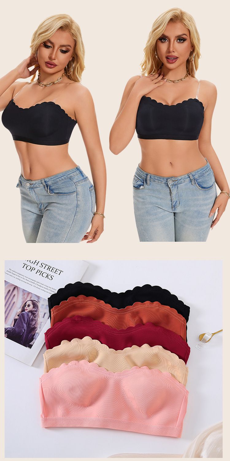 Sous-vêtements et vêtements de nuit Soutien-gorge sans bretelles antidérapant pour femme avec boucles dans le dos_voghion.com