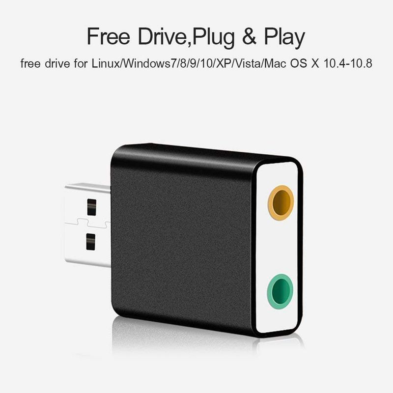 Xinweiqing Alloy külső hangkártya USB7.1 audioadapter 3,5 mm-es csatlakozóval PC notebookhoz_voghion.com
