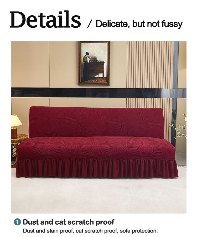 Elegante copridivano con orlo jacquard - Copridivano a copertura totale per divani senza braccioli, design moderno e minimalista, vari colori e dimensioni_voghion.com
