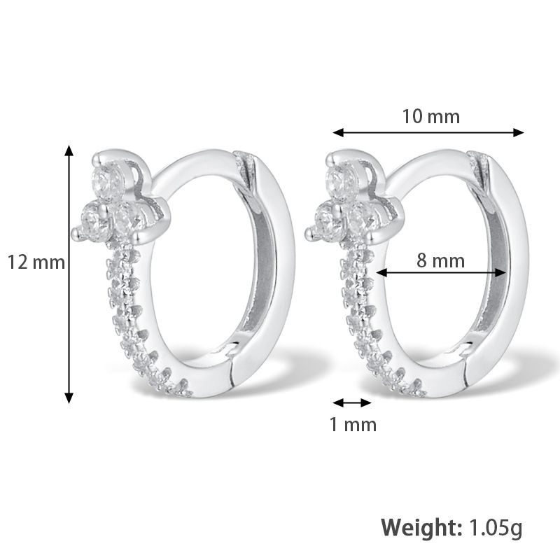 2024 New Colorful Zircon Earrings Light Luxury High-end Design Sense Clips Ins Style Versatile Ear Jewelry_voghion.com
