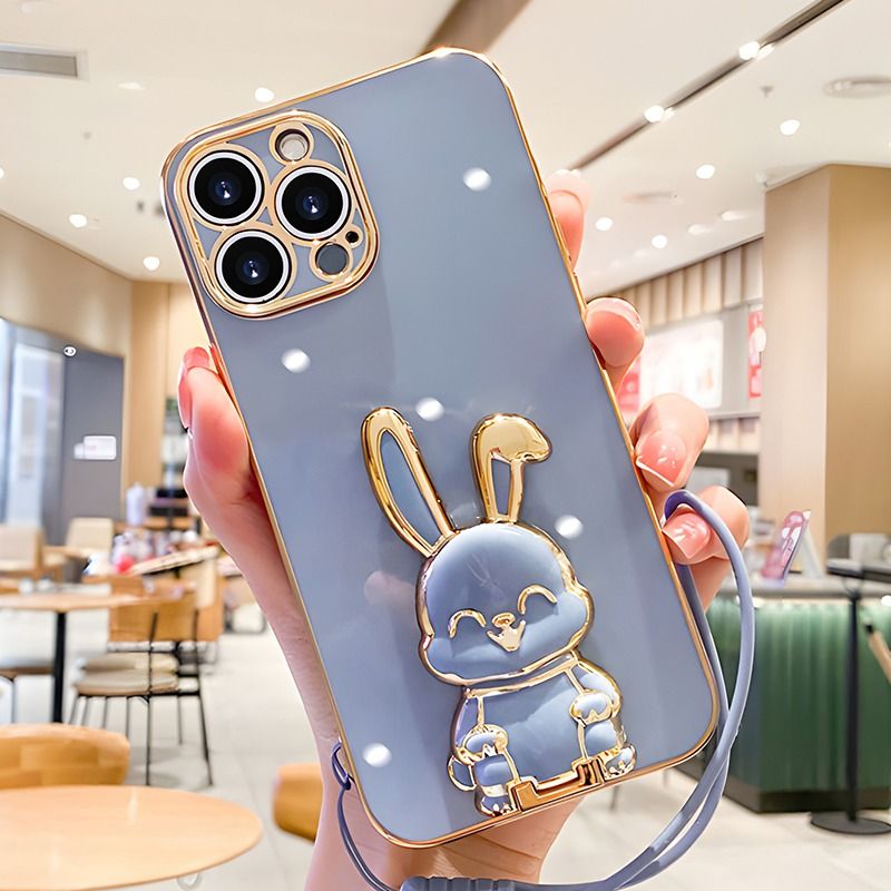 Tie Rod Rabbit Bracket Case For Motorola Moto G23 G13 G32 G20 G30 Plus G22 G8 Power G10 G9 Play Plating Cover_voghion.com