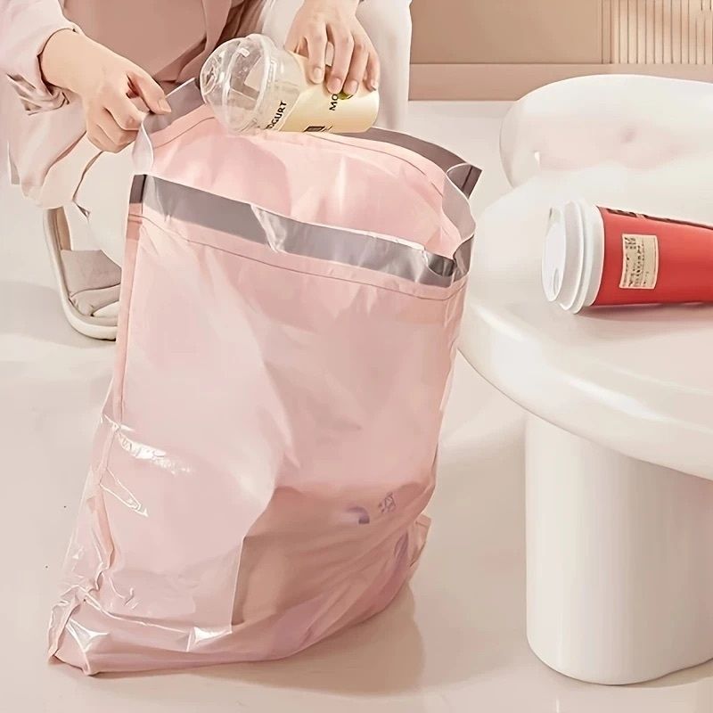 Robuste kleine 4-Gallonen-Müllbeutel mit Kordelzug – auslaufsicher und einfach zu binden, für Badezimmer, Schlafzimmer, Büro, Toilette – platzsparend und praktisch_voghion.com