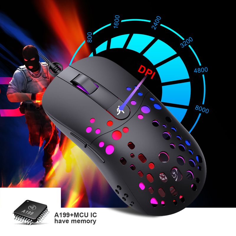 Lach RGB Glow Makro Programméierung Spillmaus 6-Knäppercher fir Luuchten auszeschalten Verschidde verkabelt Mausen_voghion.com