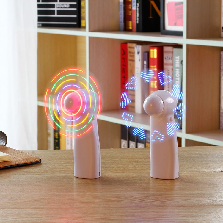 Handheld LED Licht Emittierende Fan Mit Blinkenden Wörter DIY Kreative Werbung Elektrische Fan Mini Fan Mit Custom Logo_voghion.com