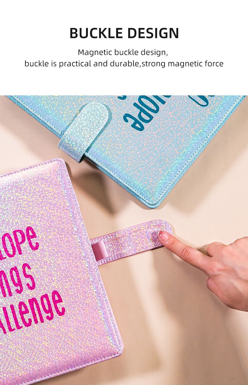 Cadernos recarregáveis A5 com folhas soltas e cadeado com senha para casais, desafio de economia de 100 dias, caderno com folhas soltas para economizar dinheiro_voghion.com