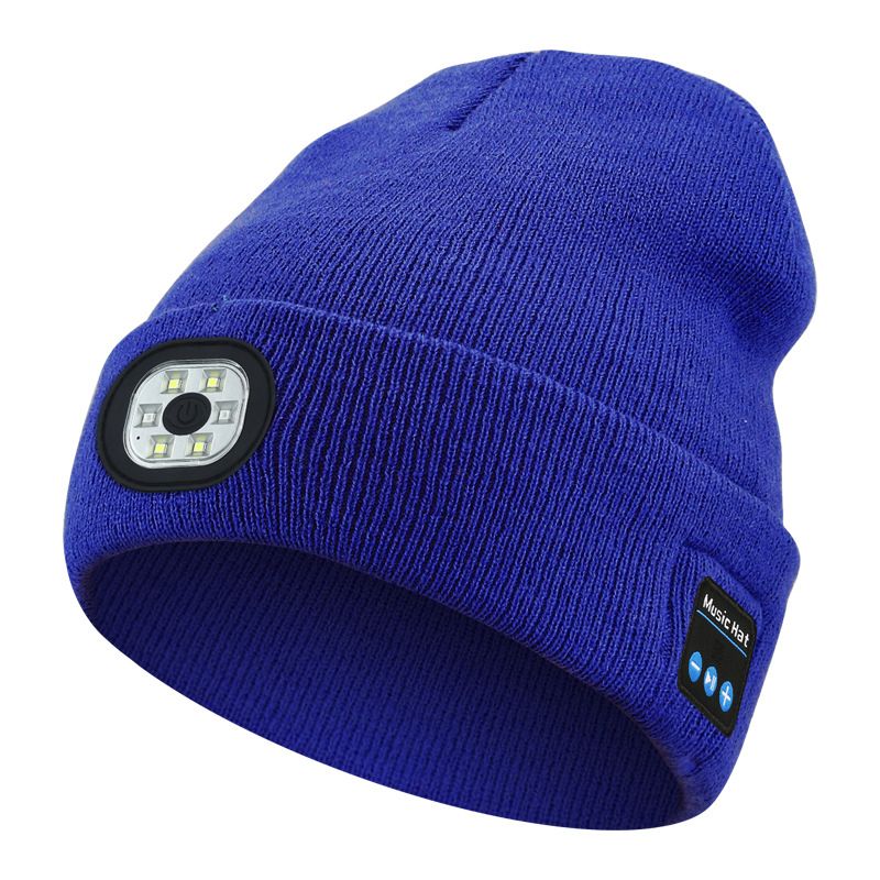 removable and rechargeable LED luminous lighting hat Bluetooth music knitted hat_voghion.com