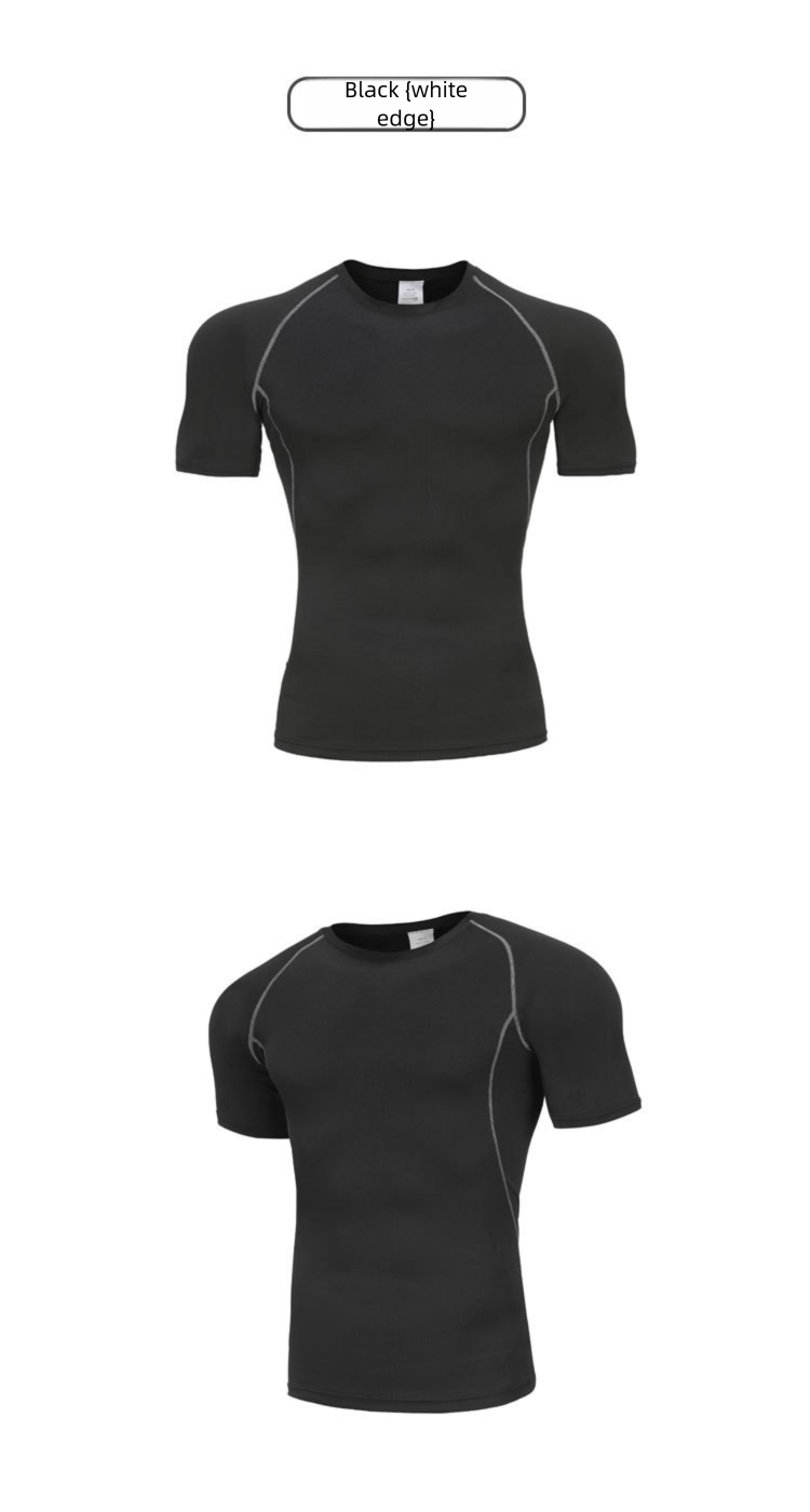Fitness Outdoor Sports Quick Dry Short Sleeve T-shirt Men Training Running Elastic Tight Clothing_voghion.com