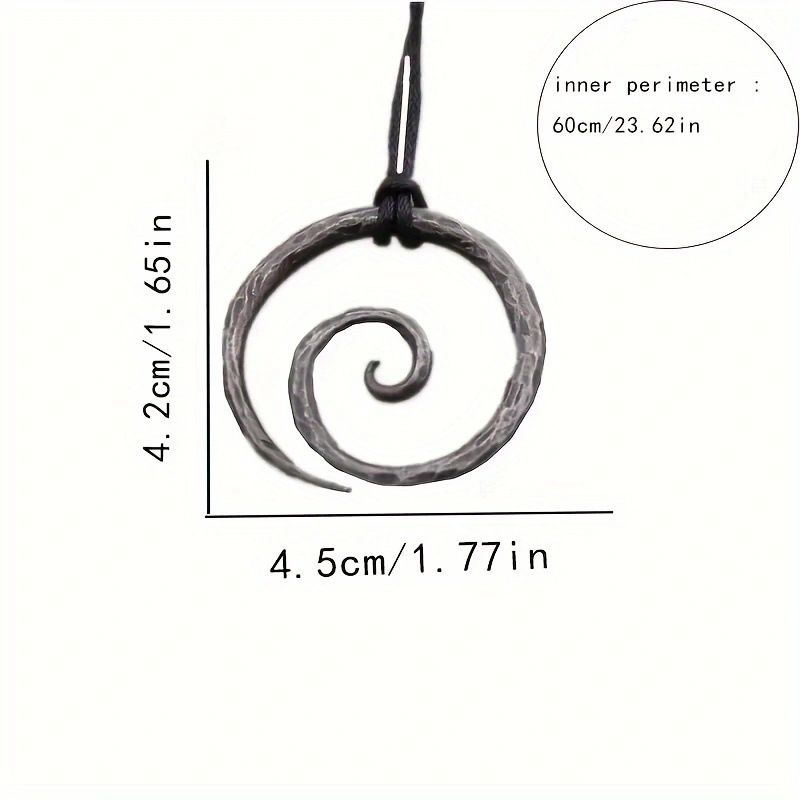 Collana con ciondolo amuleto simbolo spirale vichinga Gioielli norvegesi accessori per feste da uomo_voghion.com
