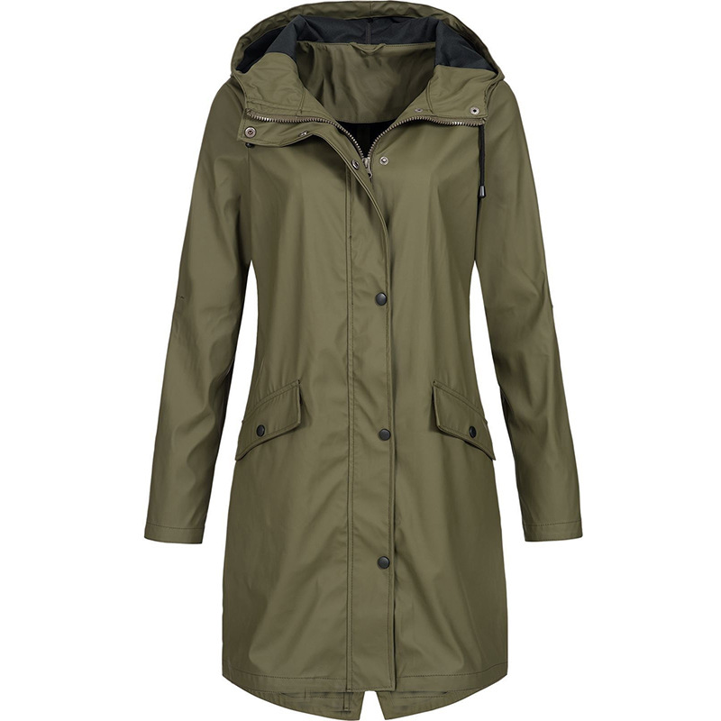 Chaqueta de invierno para mujer, chaquetas largas de lana Softshell, cortavientos para senderismo, abrigo a prueba de viento para exteriores, impermeable con capucha para mujer_voghion.com