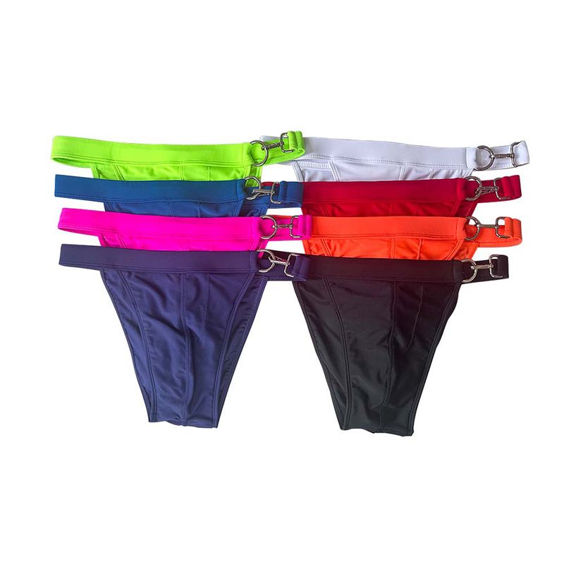 JESSBORN- Pantaloni da Nuoto a Forma di T con Forcella Alta e Bottone in Metallo Singolo da Uomo_voghion.com