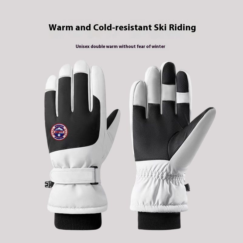 Autumn winter fashion with plush thickened windproof and cold proof cotton touch screen waterproof sports cycling_voghion.com