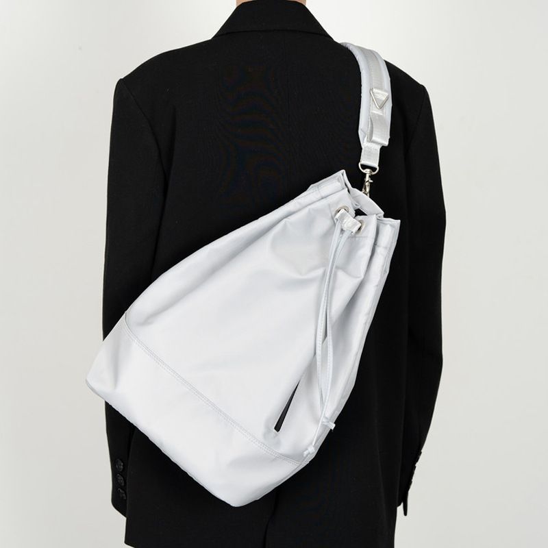 Borsa a tracolla doppia in nylon, grande capacità, per studenti e coppie, dal design semplice coreano INS_voghion.com