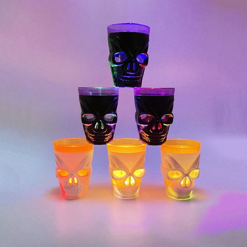 Tazza luminosa di Halloween, teschio, bar, KTV, forniture per feste, bicchieri di plastica per bevande, decorazioni, oggetti di scena_voghion.com