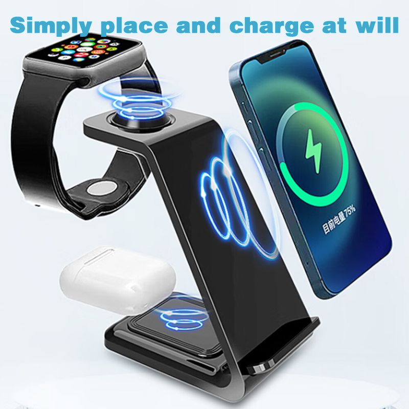 3 In 1 Wireless Charger Dock Charging Station For Apple Watch IPhone 16 15 14 UK_voghion.com